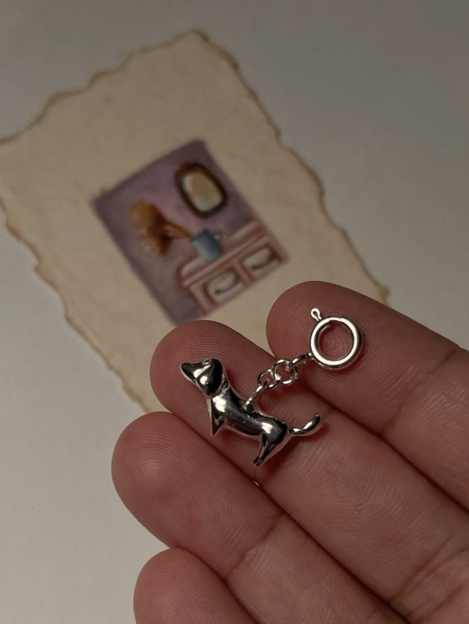 Dog Dachshund 925 Sterling Silver Charm