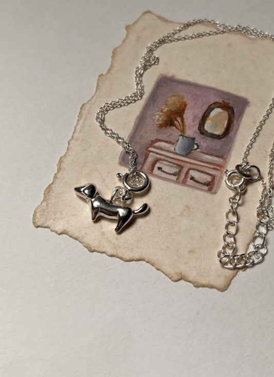 Dog Dachshund 925 Sterling Silver Necklace
