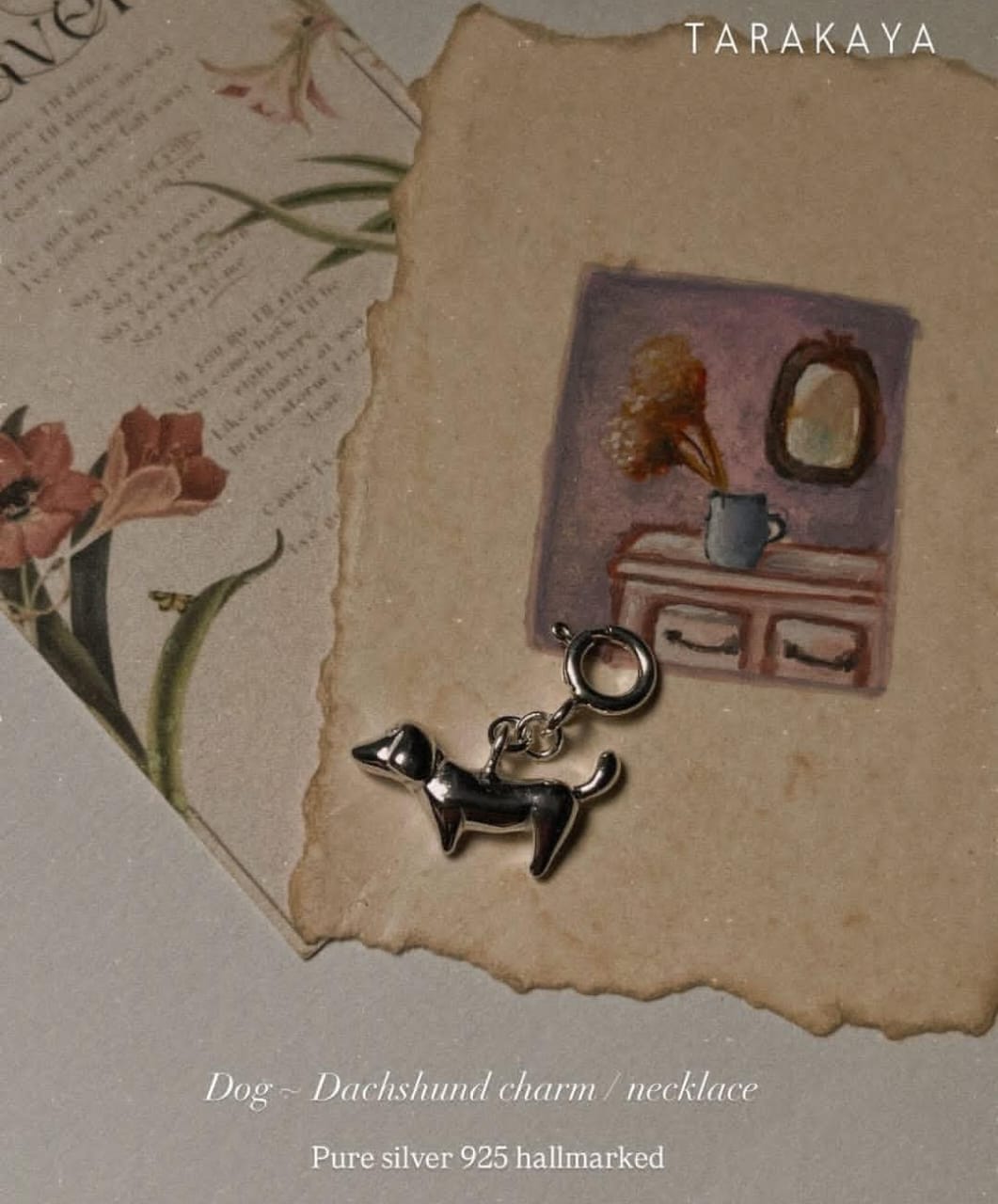 Dog Dachshund 925 Sterling Silver Charm