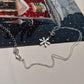 Frozen Snow / Snowflake 925 Sterling Silver Necklace