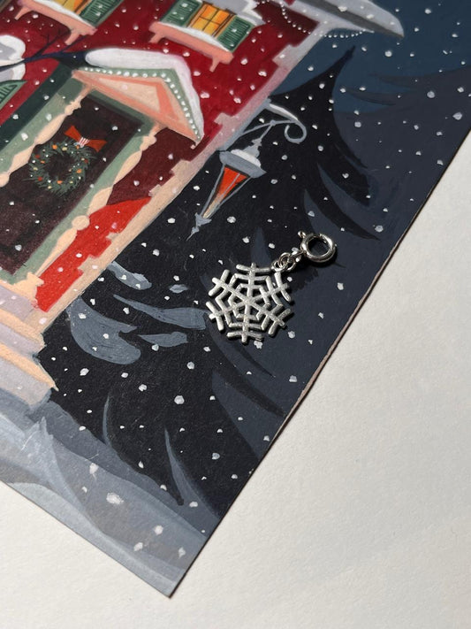 Snowflake 925 Sterling Silver Pendant /Charm