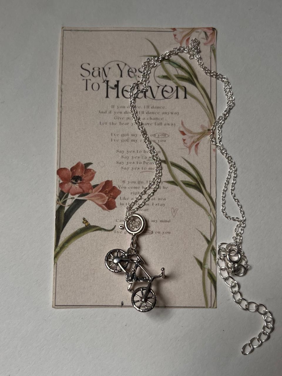 Cute Bicycle 3D 925 Sterling Silver Necklace