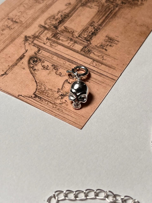 Skull 925 Sterling Silver Pendant /Charm