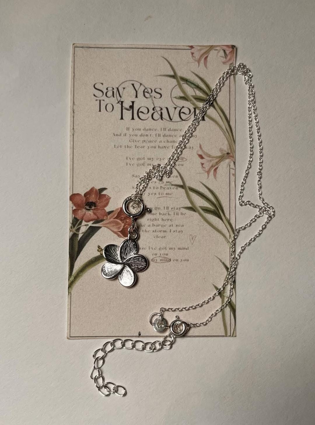 Plumeria / Frangipani Flower 925 Sterling Silver Necklace