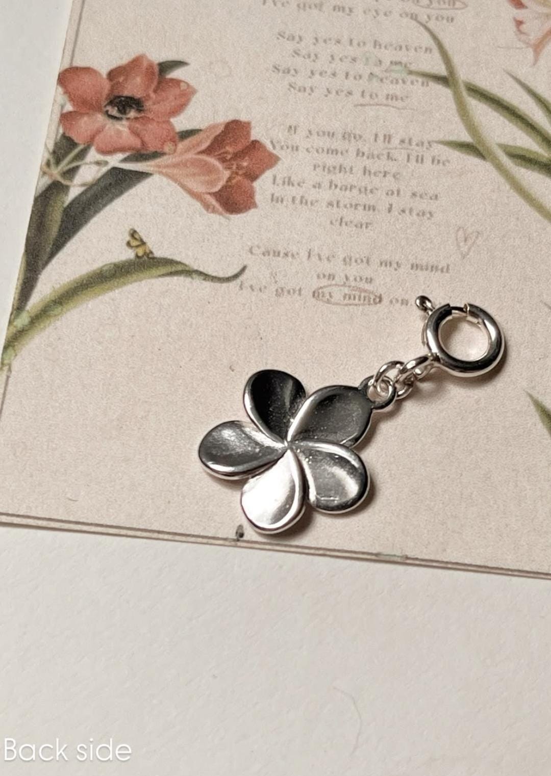 Plumeria /Frangipani Flower 925 Sterling Silver Pendant /Charm