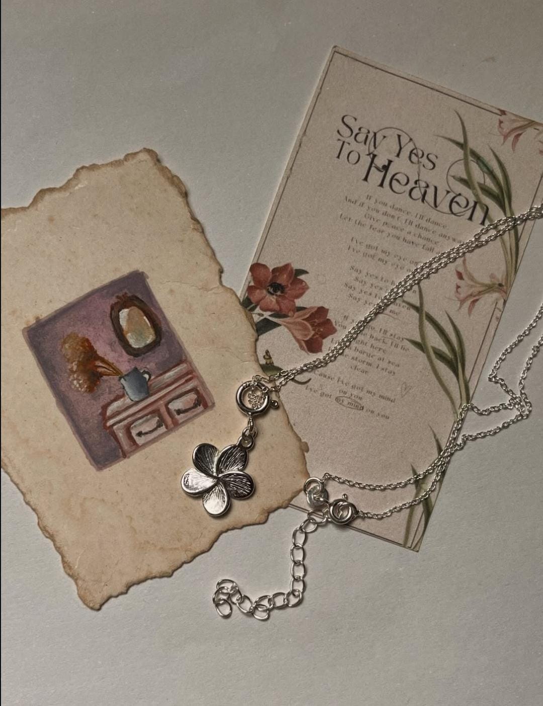 Plumeria / Frangipani Flower 925 Sterling Silver Necklace