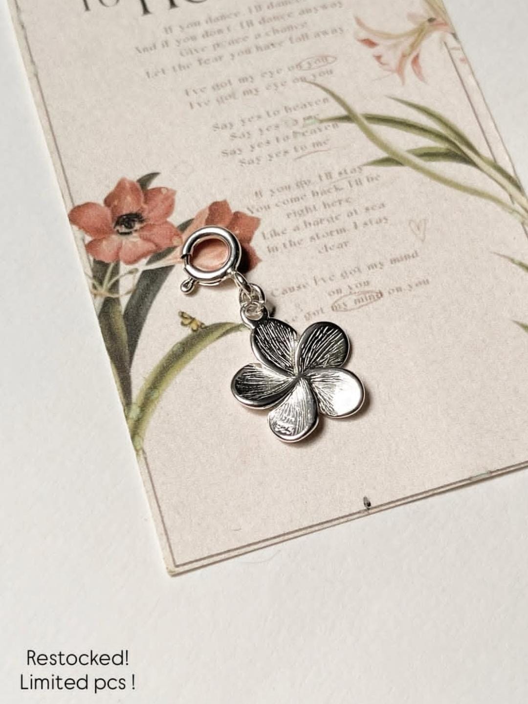 Plumeria /Frangipani Flower 925 Sterling Silver Pendant /Charm