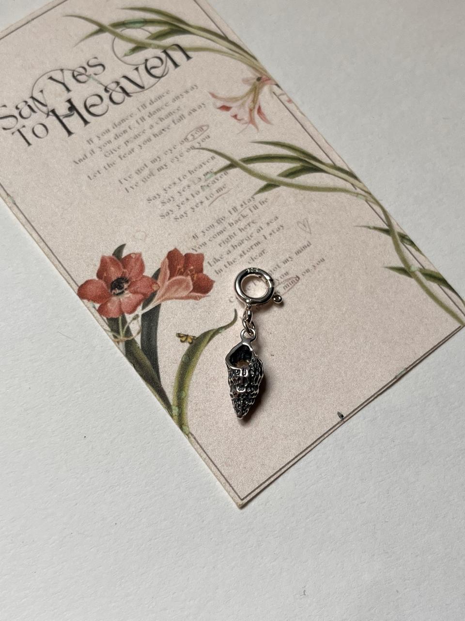 Sea Shell 3D 925 Sterling Silver Pendant /Charm