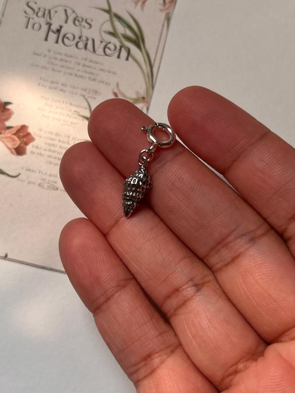 Sea Shell 3D 925 Sterling Silver Pendant /Charm