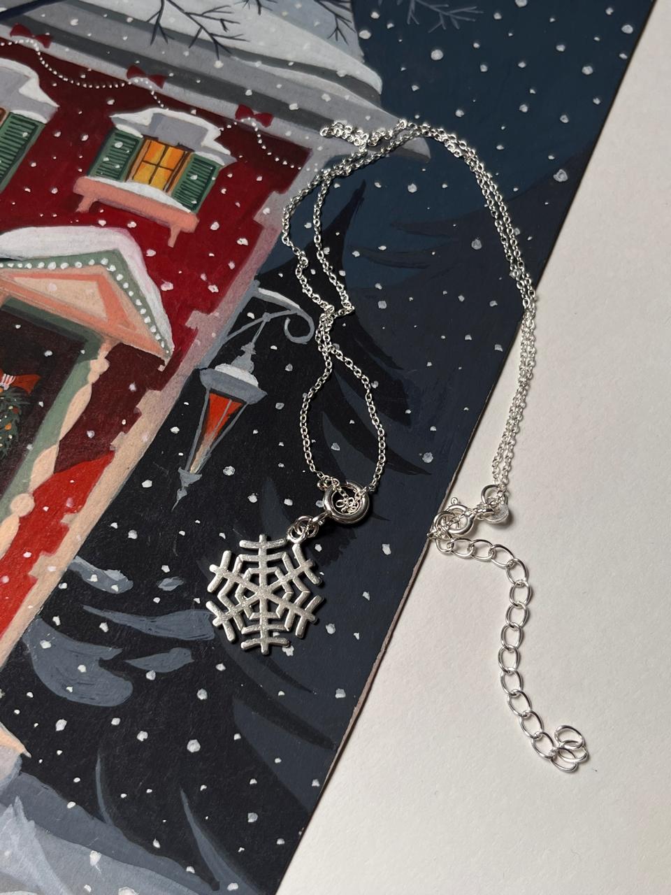 Snowflake 925 sterling silver necklace  