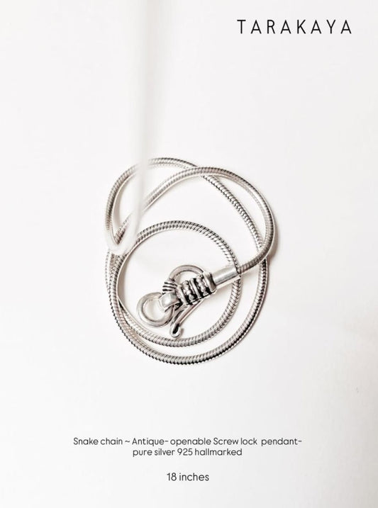 Antique snake 925 sterling silver unisex chain  