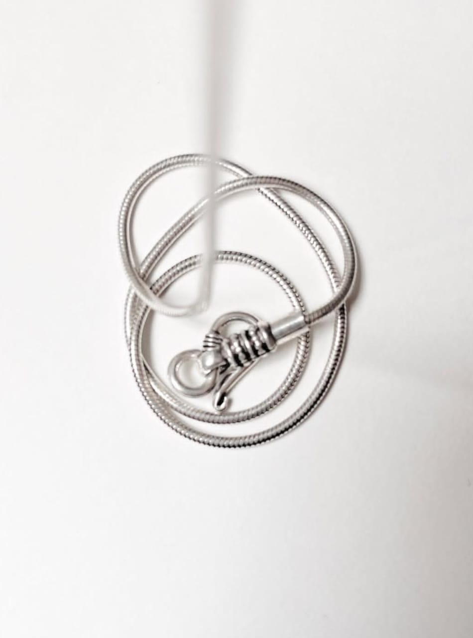 Handcrafted antique finish sterling silver chain  