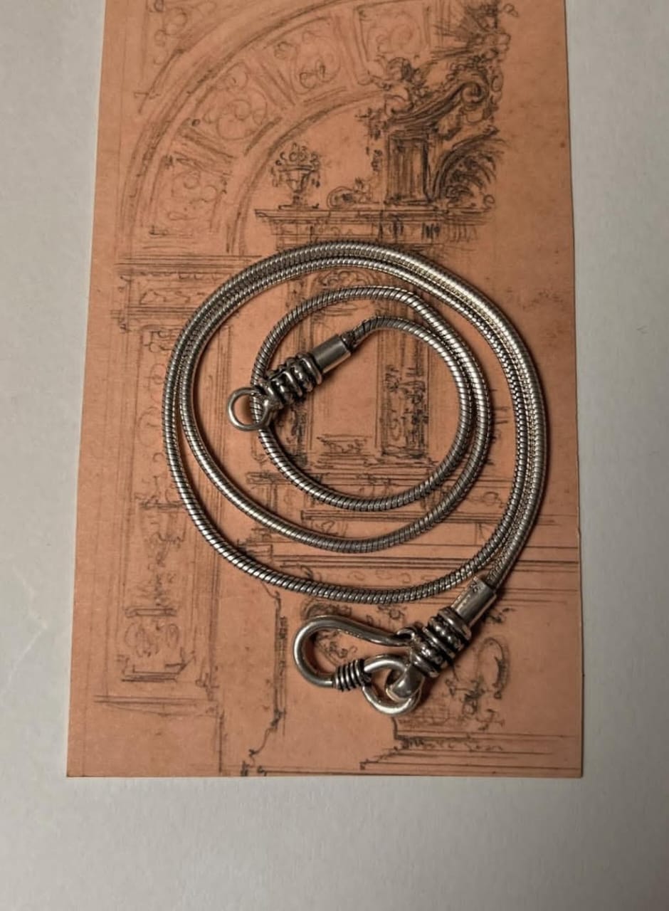 925 sterling silver antique snake link chain  