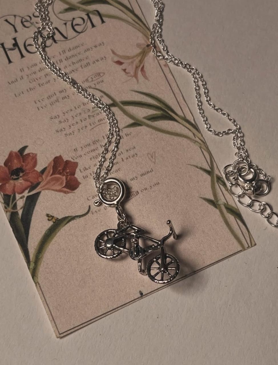 Cute Bicycle 3D 925 Sterling Silver Necklace