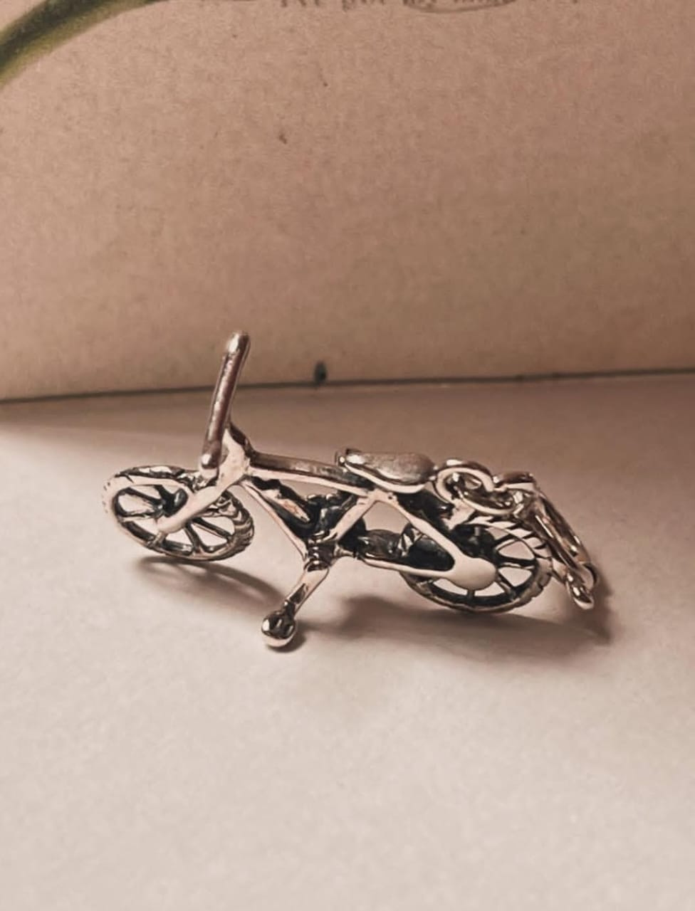 Cute bicycle 3D 925 Sterling Silver Pendant /Charm