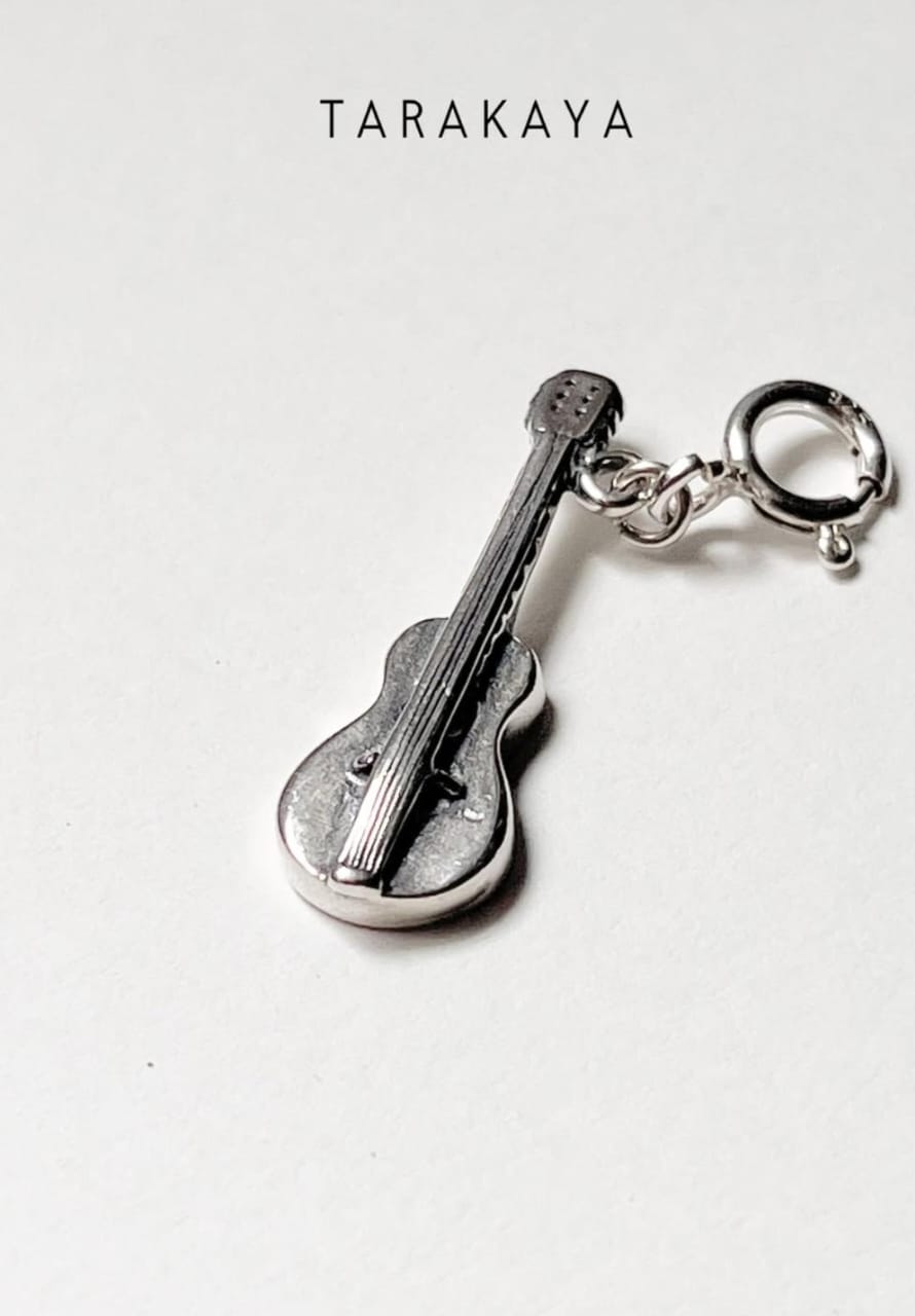 Guitar 925 Sterling Silver Pendant /Charm