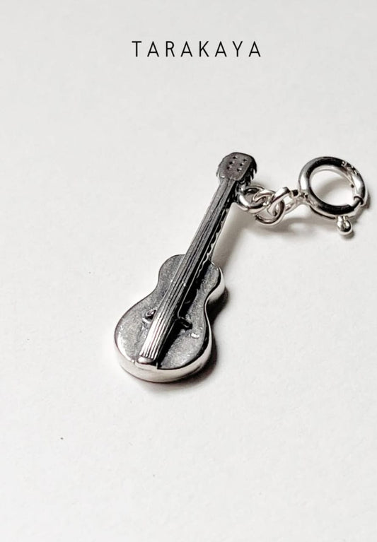 Guitar 925 Sterling Silver Pendant /Charm