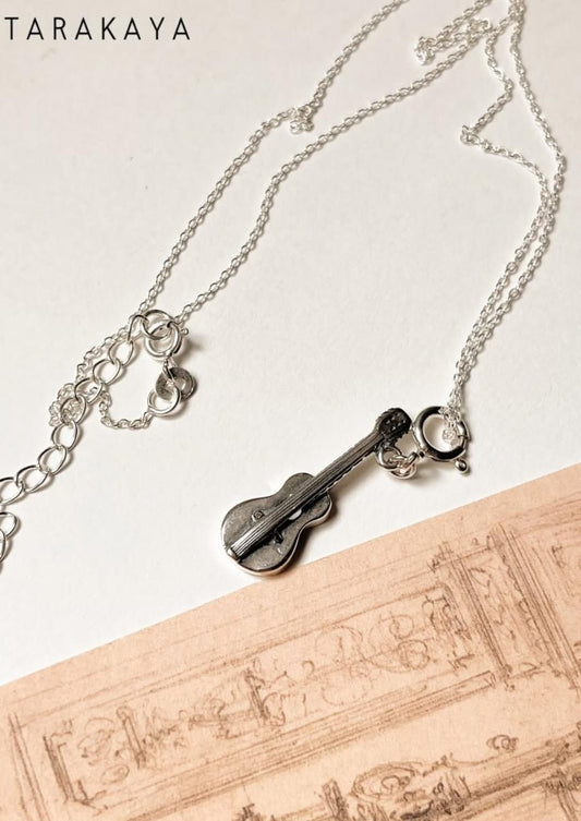 Guitar 925 Sterling Silver Necklace