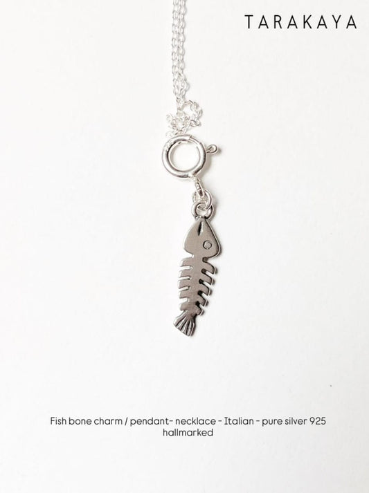 Fish bone 925 Sterling Silver Necklace