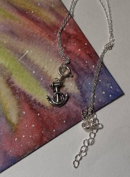 Small Anchor 925 Sterling Silver Necklace