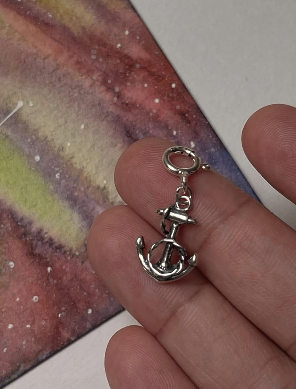 Small Anchor 925 Sterling Silver Necklace