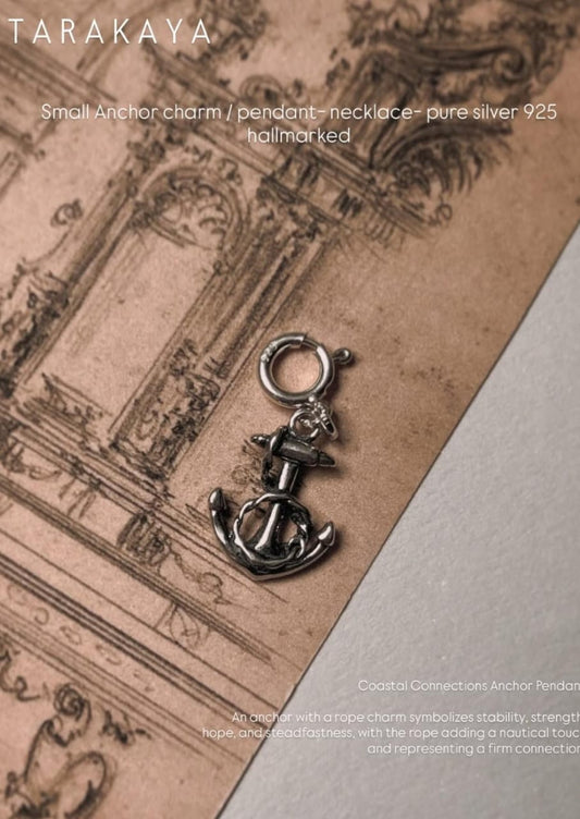 Small Anchor 925 Sterling Silver Pendant /Charm