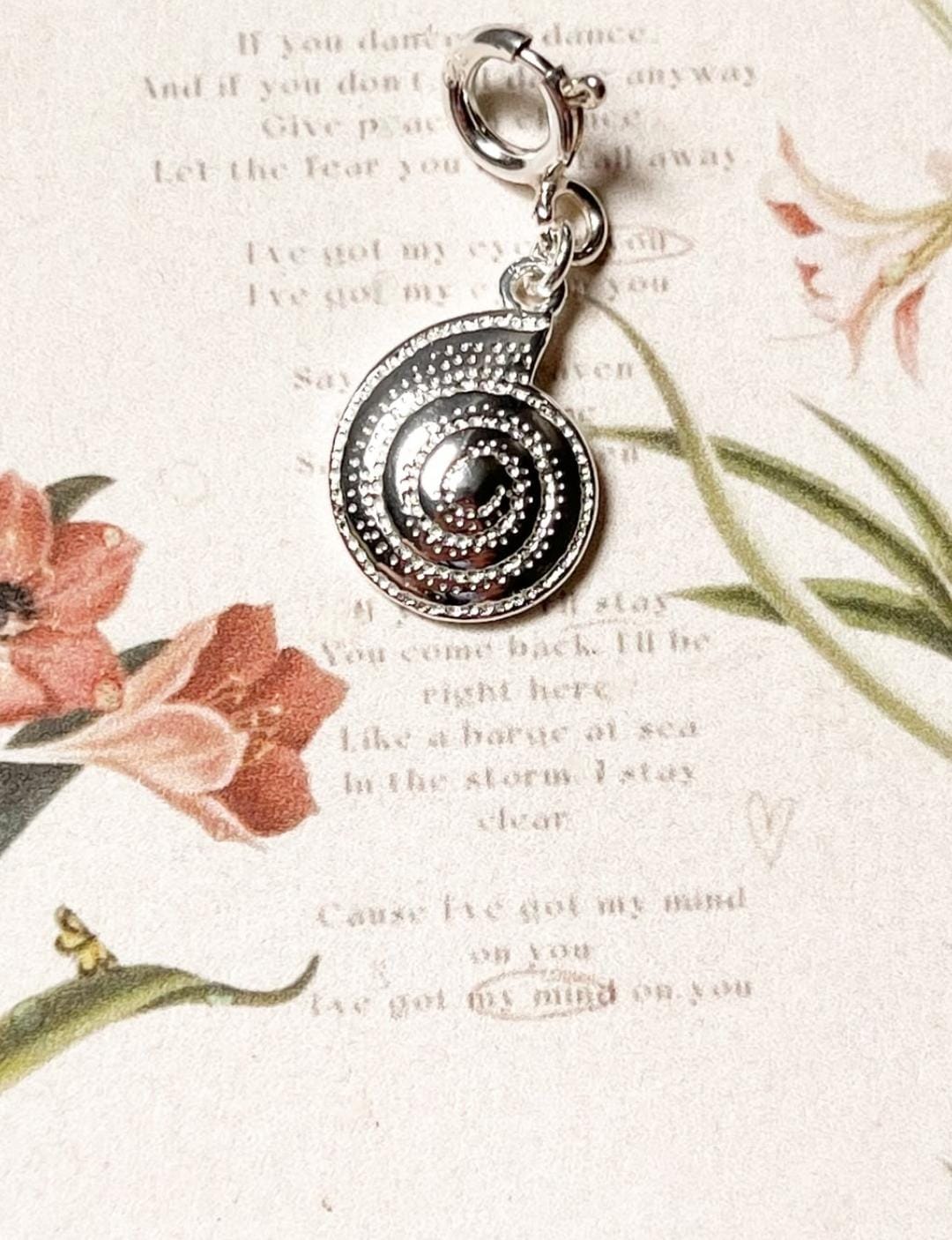 Spiral Shell 925 Sterling Silver Pendant /Charm