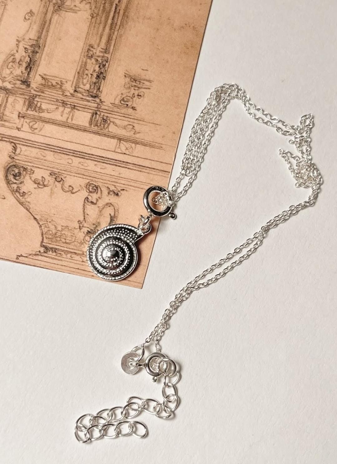 Spiral Shell 925 Sterling Silver Necklace