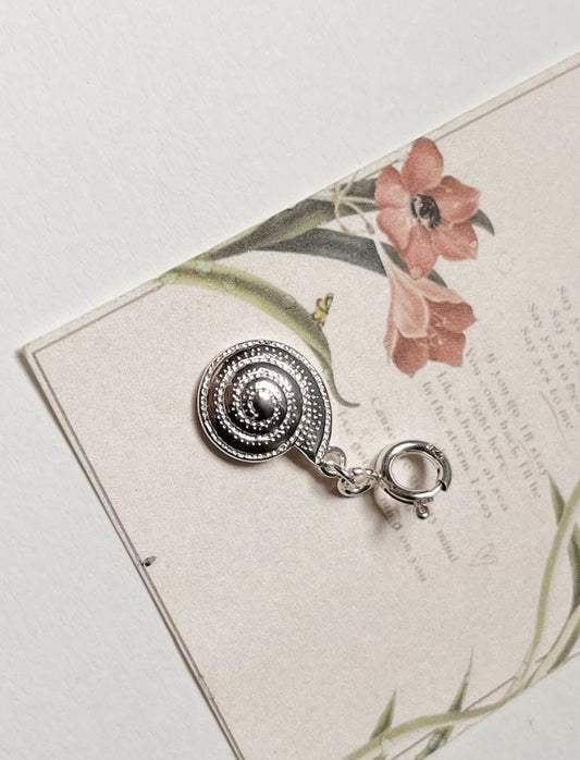 Spiral Shell 925 Sterling Silver Pendant /Charm
