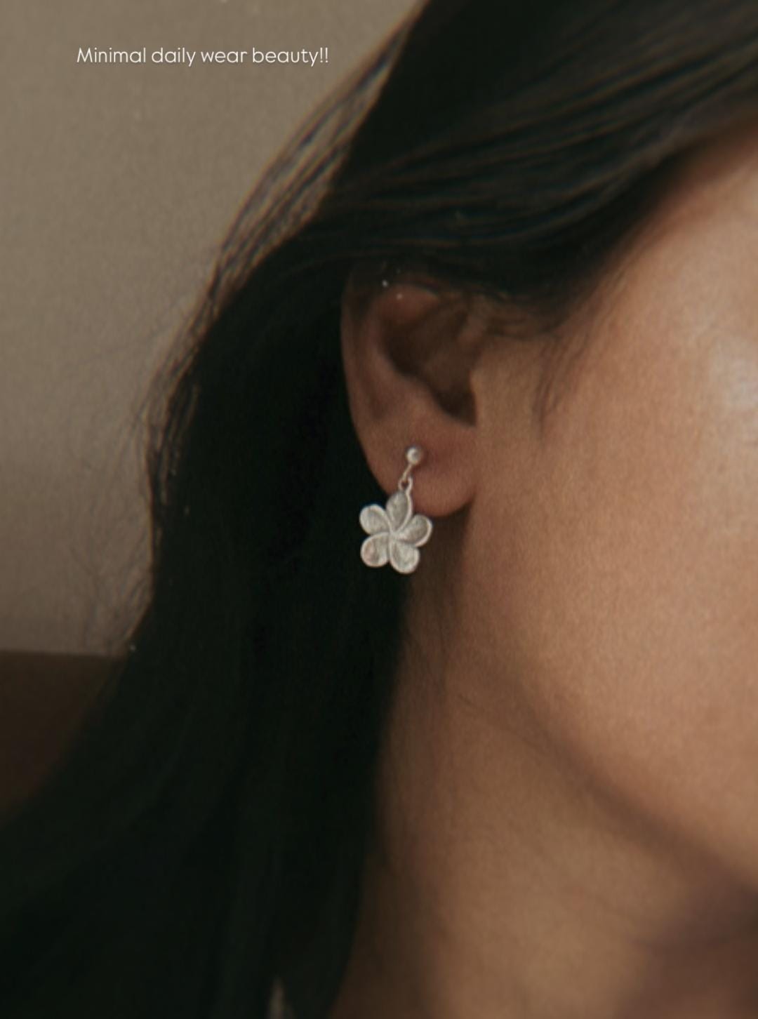 Plumeria Handcrafted Studs 925 Sterling Silver Earrings