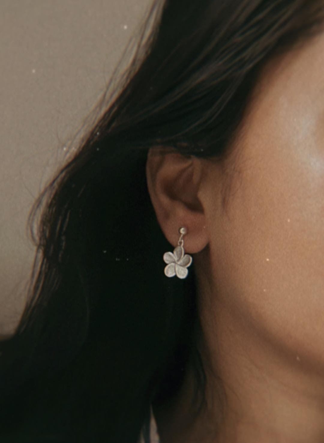Plumeria Handcrafted Studs 925 Sterling Silver Earrings