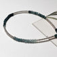 Natural Grandidierite Box Gradient & Silver 2mm Beads Handcrafted 925 Sterling Silver Bracelet