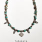 Copper Turquoise & Smokey Quartz Tribal 925 Sterling Silver Boho Choker Necklace