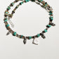 Copper Turquoise & Smokey Quartz Tribal 925 Sterling Silver Boho Choker Necklace