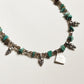 Copper Turquoise & Smokey Quartz Tribal 925 Sterling Silver Boho Choker Necklace