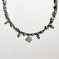 Copper Turquoise & Smokey Quartz Tribal 925 Sterling Silver Boho Choker Necklace