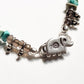 Boho Hathi S Lock Rawa Tribal Natural Turquoise & Smokey Quartz Crystal 925 Sterling Silver Anklet