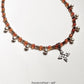 Carnelian & Smokey Quartz Tribal Kolam Ghungroo Choker Handcrafted Sterling Silver 925 Necklace