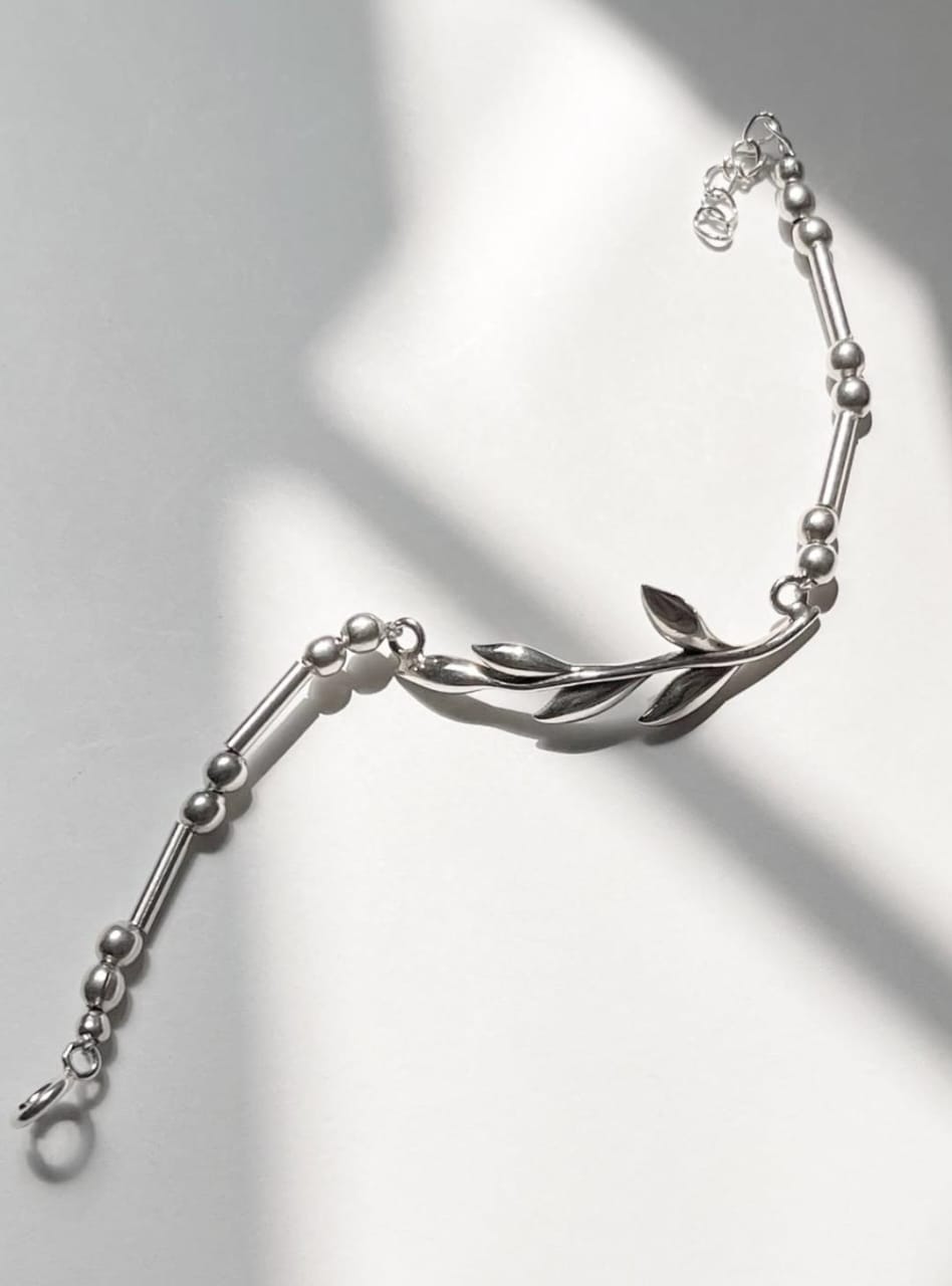Vines Handcrafted Statement 925 Sterling Silver Bracelet