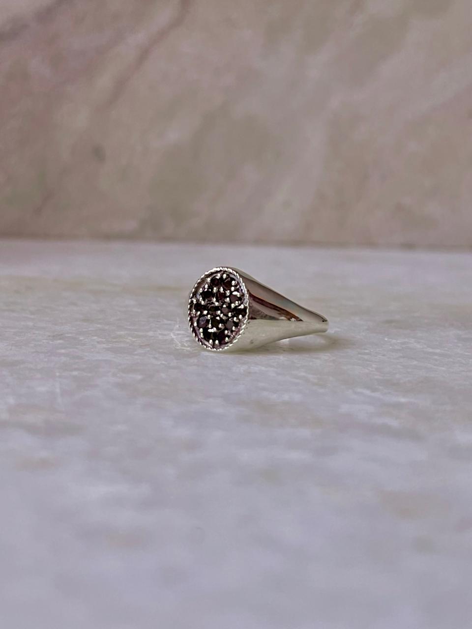 Handmade 925 Silver Signet Ring with Black Onyx Stone