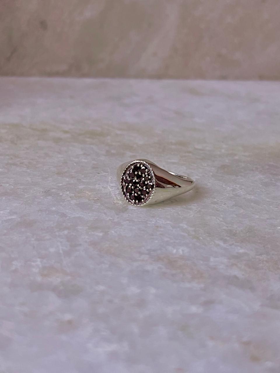 Handcrafted Sterling Silver Ring with Oval Black Onyx Gemstone