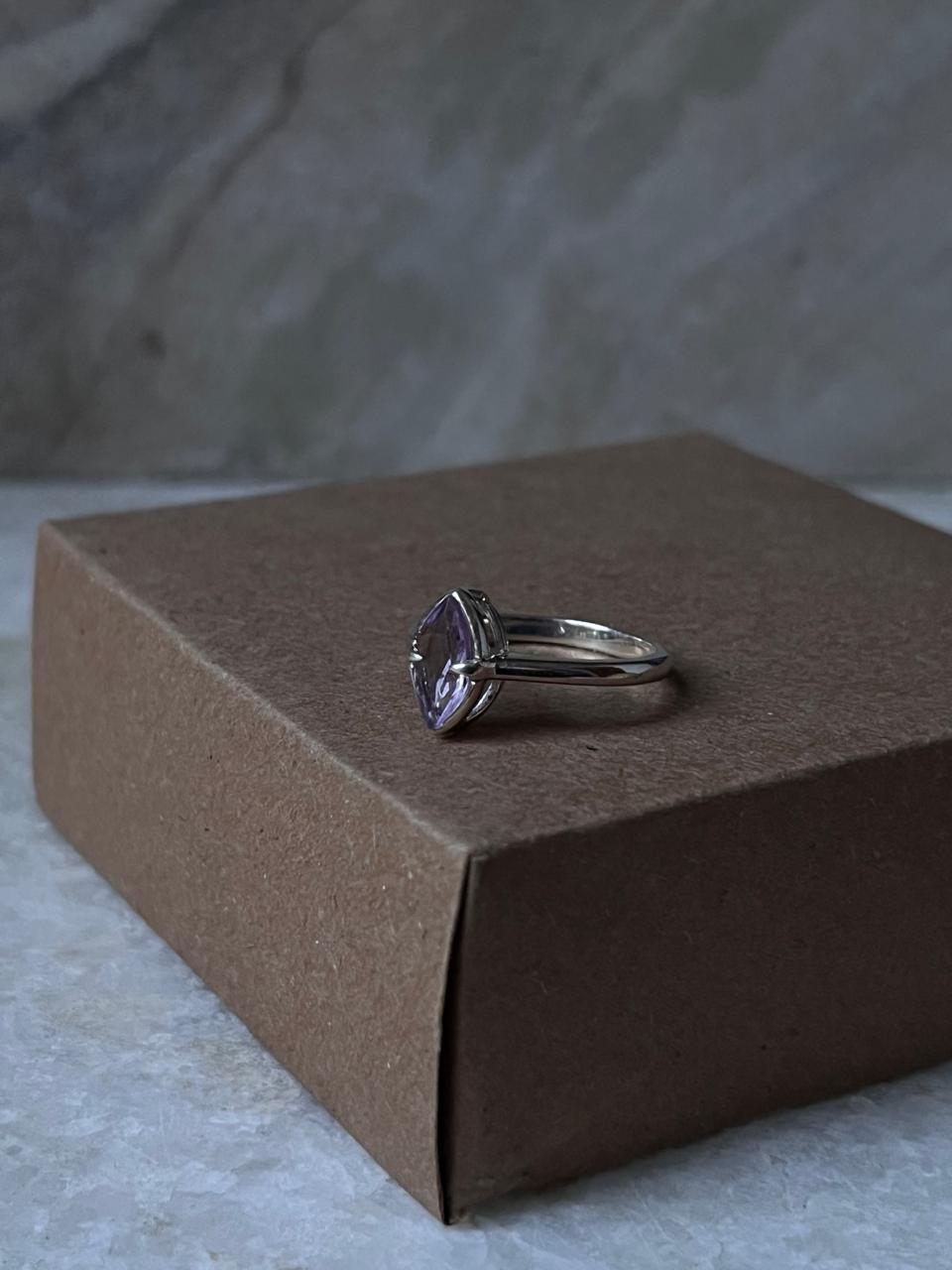 Vintage Style Amethyst Marquise Cut 925 Silver Ring  