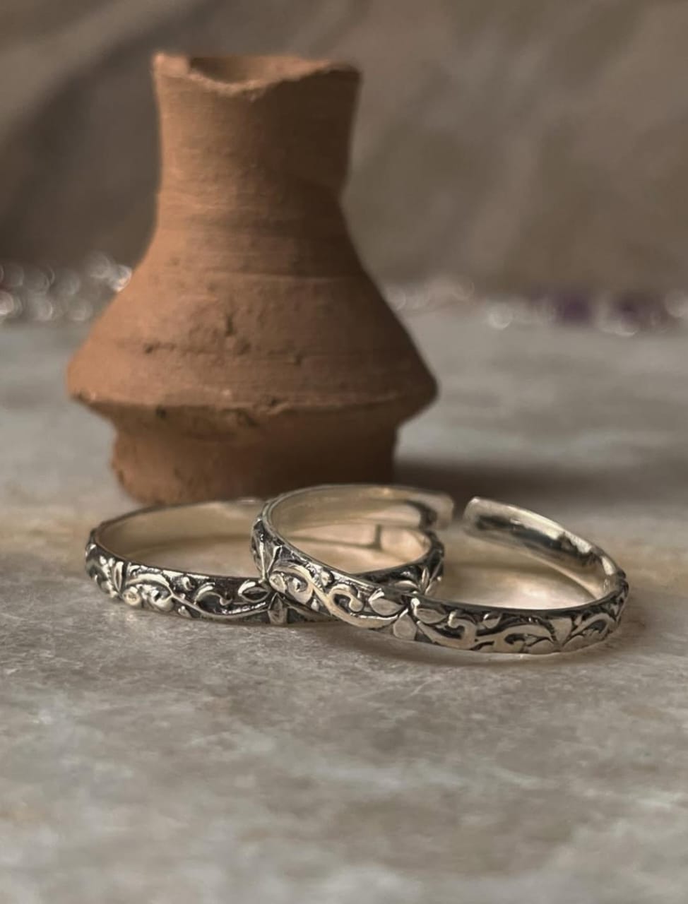 Vintage Motif Thumb 925 Sterling Silver Toe Ring