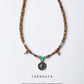 Surya charm apatite citrine smokey quartz silver choker  