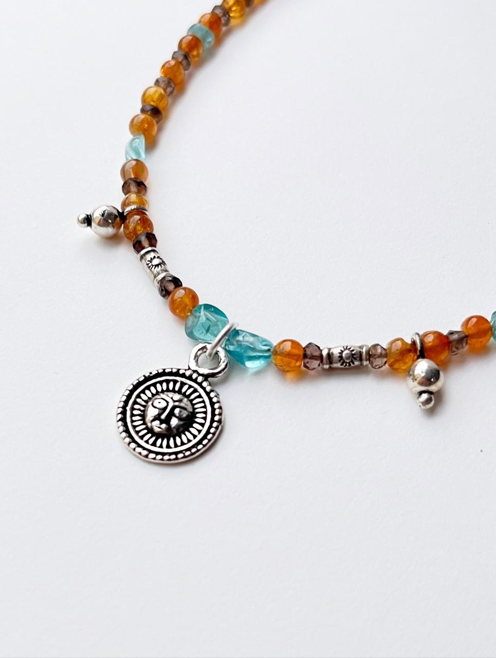 Tribal 925 sterling silver boho choker necklace  