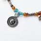 Apatite citrine smokey quartz tribal silver necklace  