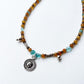 Spiritual bohemian choker with sun and crystal charms