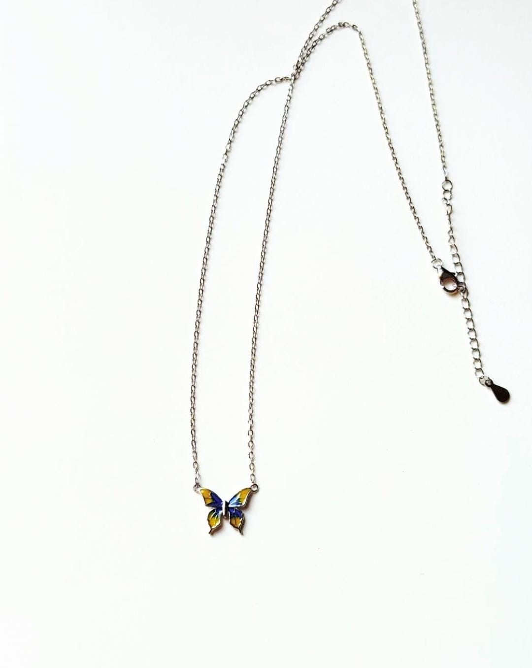 Mystic Butterfly Pendant Necklace in Sterling Silver 