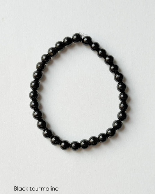 Black Tourmaline 6mm Natural Crystal Bracelet
