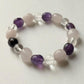 Chunky Amethyst, Rose Quartz & Clear Quartz Healing Bracelet